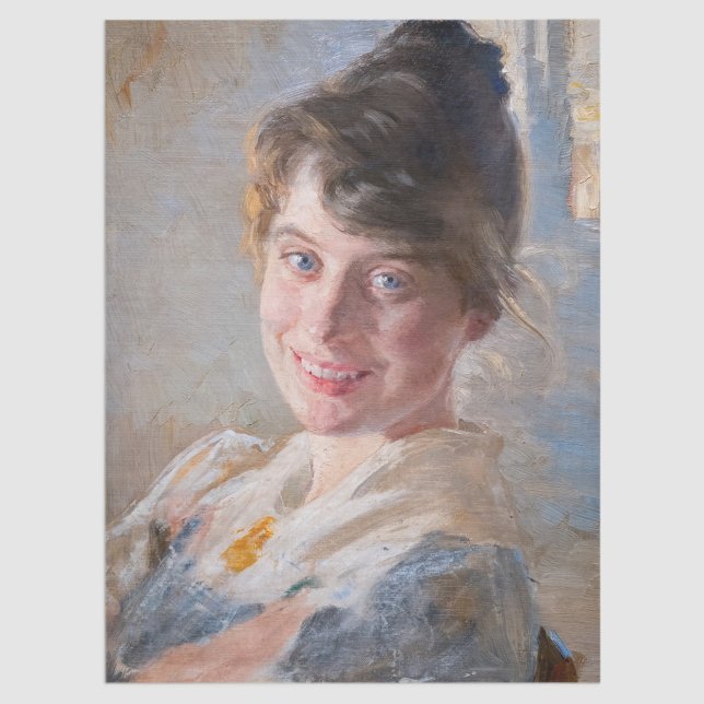 Kroyer - Portrait der Ehefrau Marie der Künstlerin Seidenpapier (Von Creator hochgeladen)