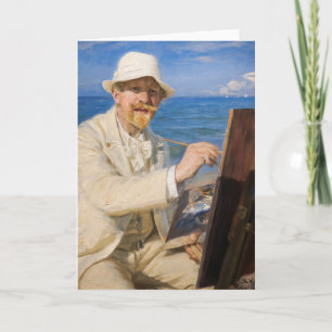 Kroyer - Selbstportrait am Strand von Skagen Karte
