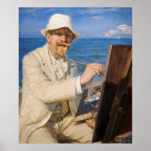 Kroyer - Selbstporträt am Strand von Skagen Poster