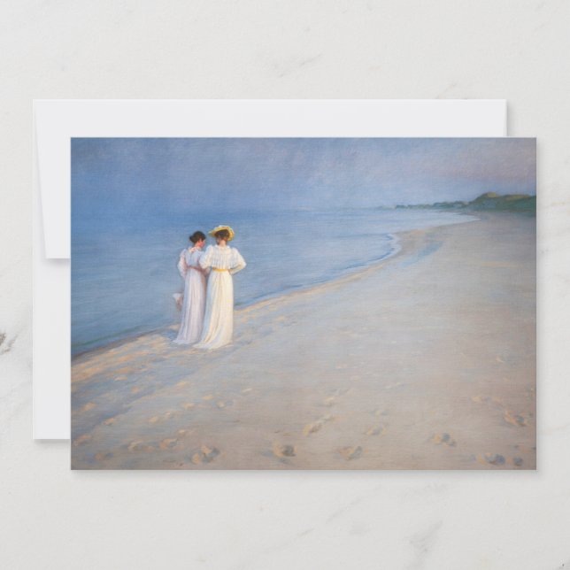 Kroyer - Sommer-Abend am Skagen Beach Dankeskarte (Vorderseite)