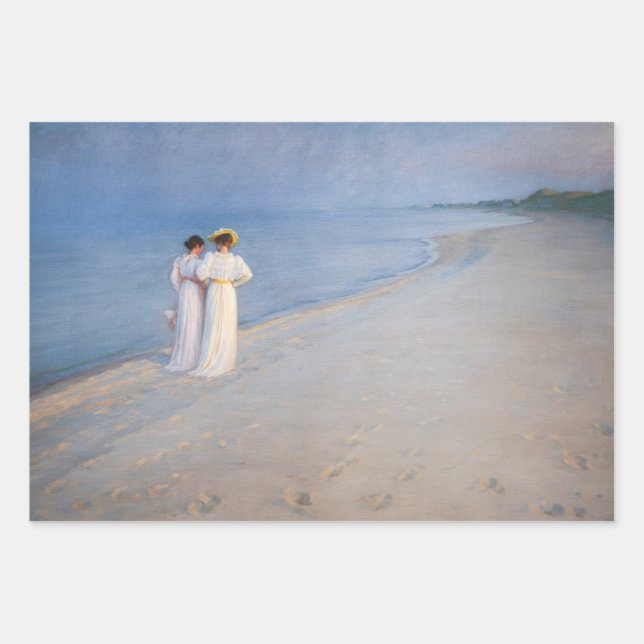 Kroyer - Sommer-Abend am Skagen Beach Geschenkpapier Set (Vorderseite)