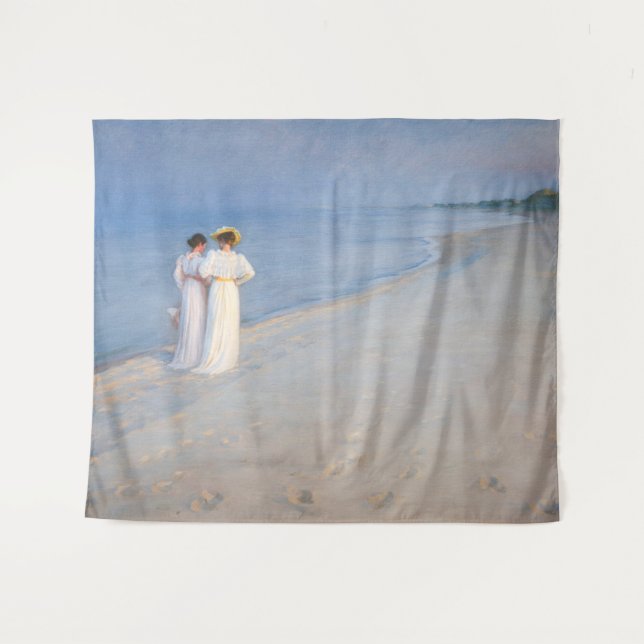 Kroyer - Sommer-Abend am Skagen Beach Wandteppich (Vorderseite (Horizontal))