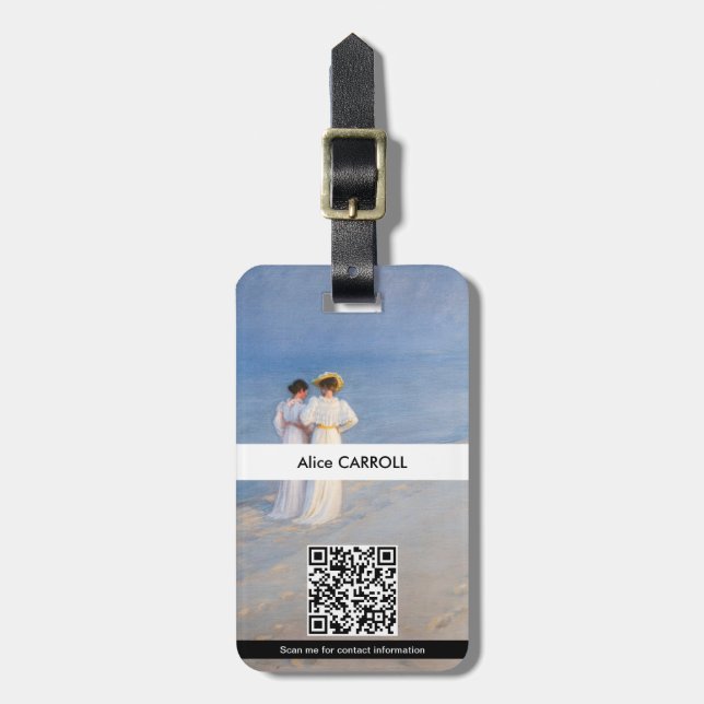 Kroyer - Sommer-Abend am Strand von Skagen - QR-Co Gepäckanhänger (Vorderseite vertikal)