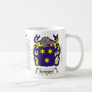 Krueger, Ursprung, Bedeutung und das Wappen Tasse
