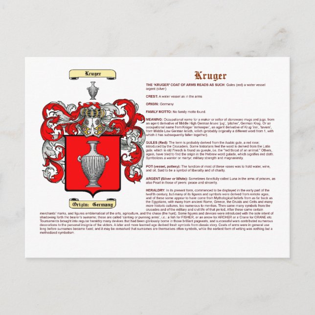 Krüger (Bedeutung) Postkarte (Vorderseite)