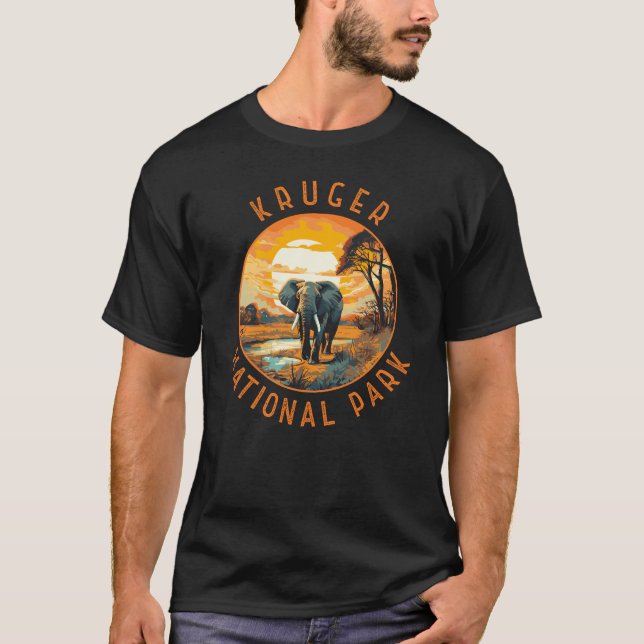 Kruger Nationalpark Südafrika Elephant Retro T-Shirt (Vorderseite)