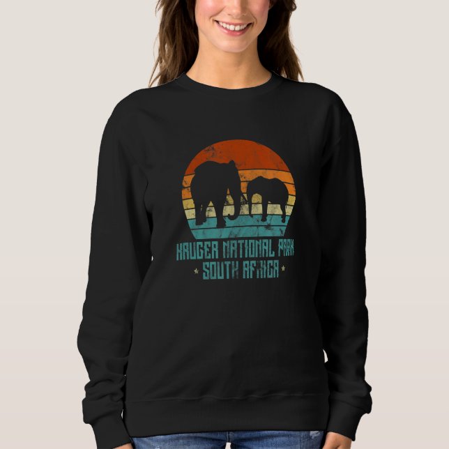 Kruger Nationalpark Südafrika Elephanten Vintag Sweatshirt (Vorderseite)