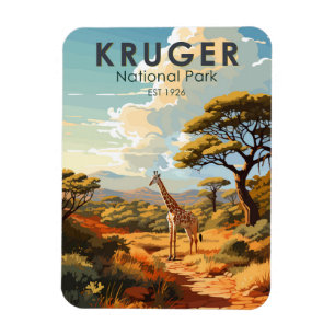 Kruger Nationalpark Südafrika Giraffe Vintag Magnet