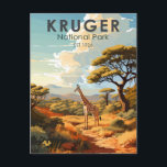Kruger Nationalpark Südafrika Giraffe Vintag Postkarte<br><div class="desc">Krüger Vektorgrafik Design. Der Krüger Nationalpark im Nordosten Südafrikas ist eines der größten Spielreservate Afrikas. Seine hohe Dichte an Wildtieren umfasst die Big 5: Löwen,  Leoparden,  Nashörner,  Elefanten und Büffel.</div>