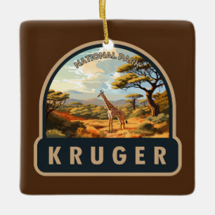 Kruger-Nationalpark Südafrika Giraffe Vintage Keramikornament