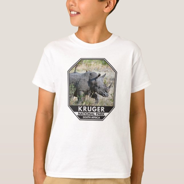 Kruger Nationalpark Südafrika Rhino T-Shirt (Vorderseite)