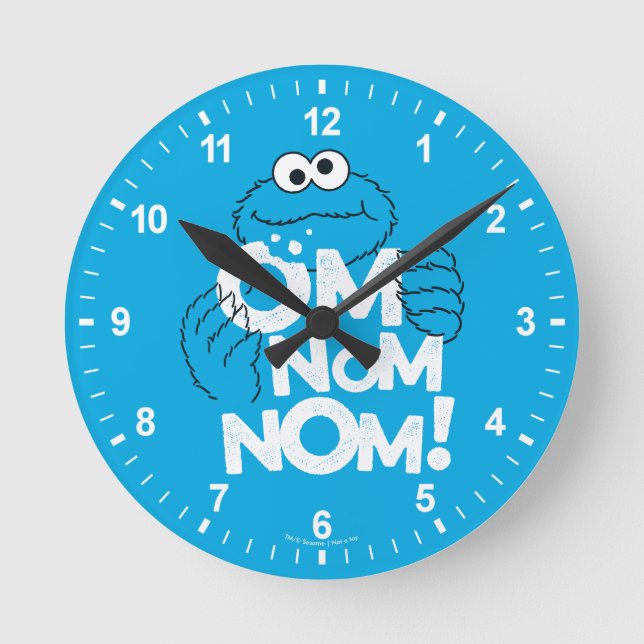 Krümelmonster Om Name | Runde Wanduhr (Vorderseite)