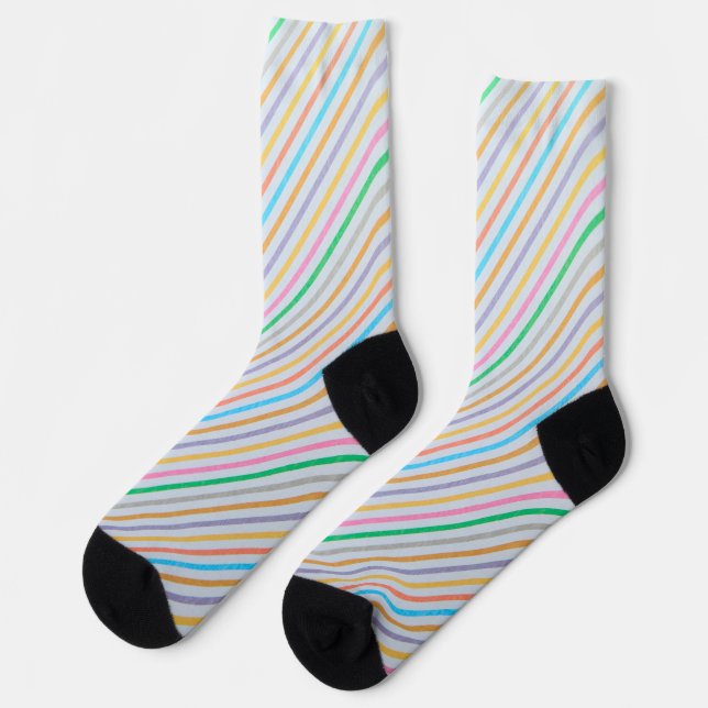 Krümmung des mehrfarbigen Streifens Socken (Linkes Detail)
