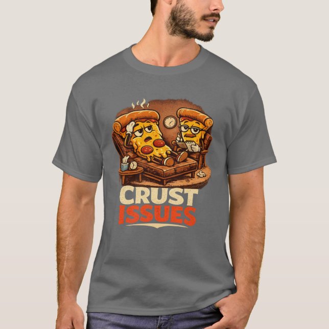 Krustenprobleme Lustiges Retro-Pizza-Therapie-T-Sh T-Shirt (Vorderseite)