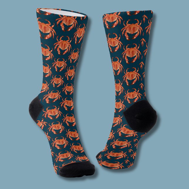 Krustentier Socken (Brown crab coastal crustacean socks)