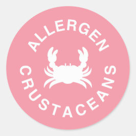 Krustentiere Allergenwarnung Runder Aufkleber