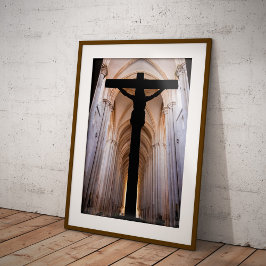 Kruzifix mit Jesus Christus. Gothic Alcobaca Abbey Poster