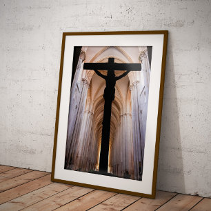 Kruzifix mit Jesus Christus. Gothic Alcobaca Abbey Poster