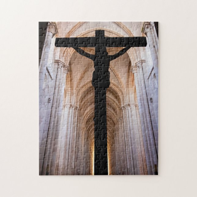 Kruzifix mit Jesus Christus. Gothic Alcobaca Abbey Puzzle (Vertikal)