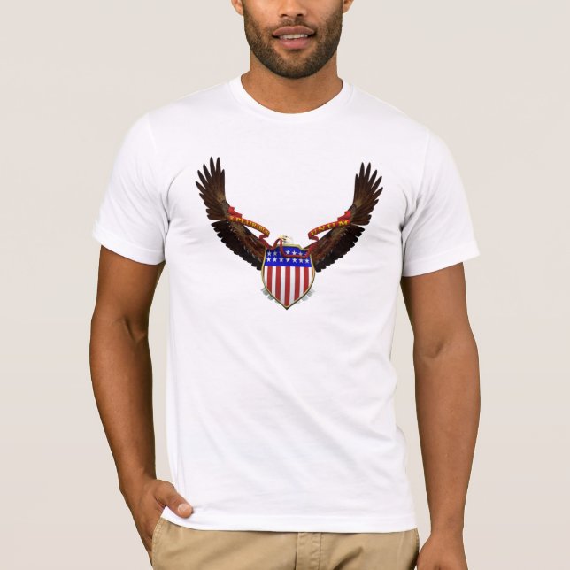 KRW-Amerikaner-Eagle-Emblem patriotisch T-Shirt (Vorderseite)