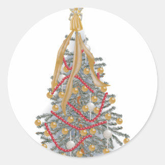 KRW Angel Topped Christmas Tree Runder Aufkleber