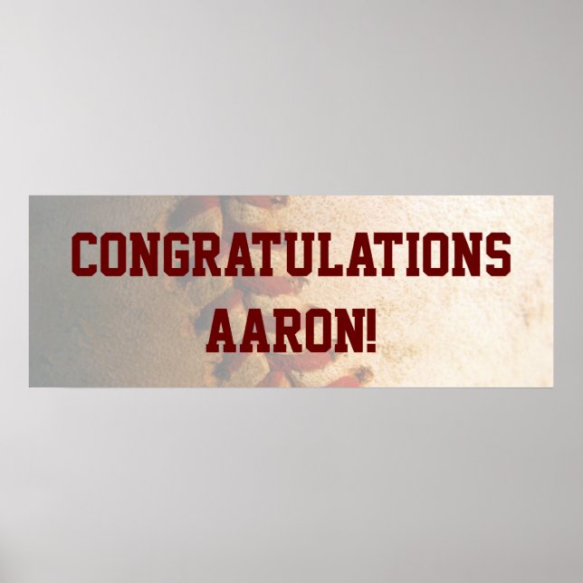 KRW Baseball Bar Mitzvah Herzlichen Glückwunsch Ba Poster (Vorne)