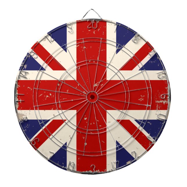 KRW beunruhigter britischer FlaggeDartboard Dartscheibe (vorne)