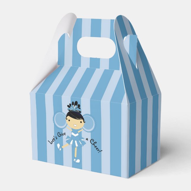 KRW Blue Cheerleader Party Gable Favor Box Geschenkschachtel (Vorderseite)