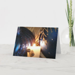 KRW Blue Christmas Holiday Ornament Card Feiertagskarte