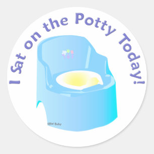 KRW Blue I saß auf dem Potty Training Rewards Runder Aufkleber