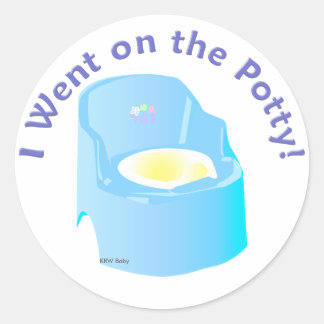 KRW Blue I Wart on the Potty Training Reward Runder Aufkleber