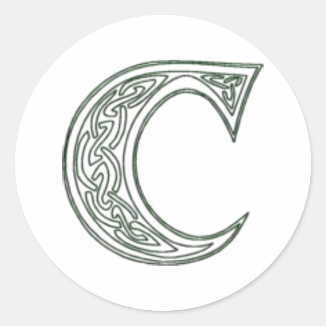 KRW - C - keltisches Monogramm - Siegel Runder Aufkleber (Vorderseite)
