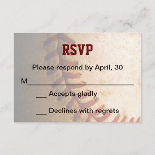 KRW Custom Baseball Bar Mitzvah RSVP Card Karte
