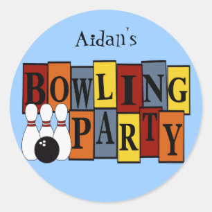KRW Custom Bowling Birthday Party Runder Aufkleber