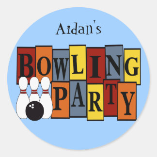 KRW Custom Bowling Birthday Party Runder Aufkleber