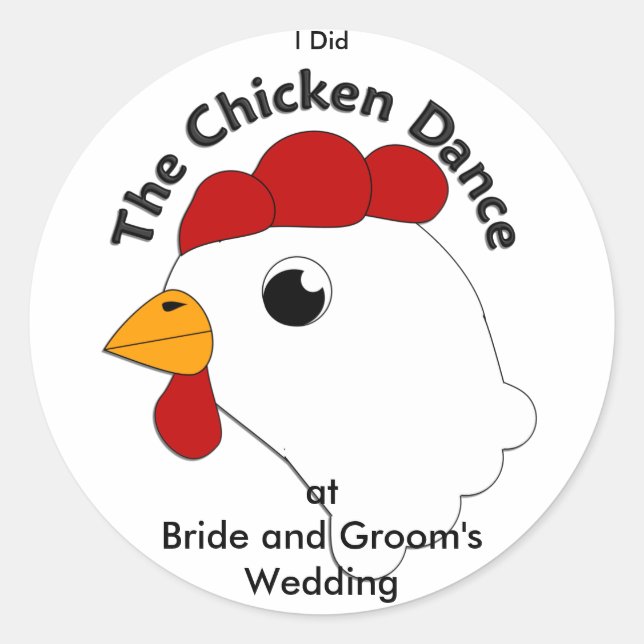KRW Custom Funny Chicken Dance Wedding Runder Aufkleber (Vorderseite)
