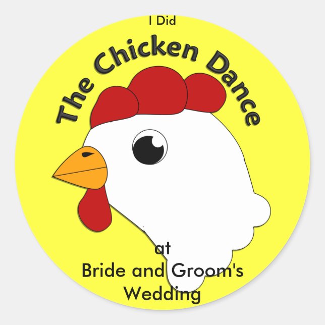 KRW Custom Funny Chicken Dance Wedding Runder Aufkleber (Vorderseite)