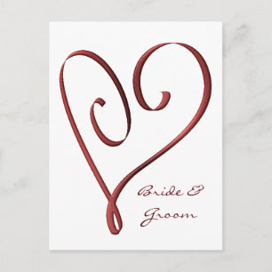 KRW Custom Styliated Red Heart RSVP Card Einladungspostkarte