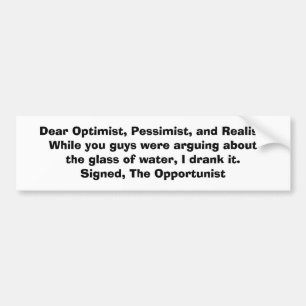 KRW der Opportunist und das Glas des Wasser-Witzes Autoaufkleber