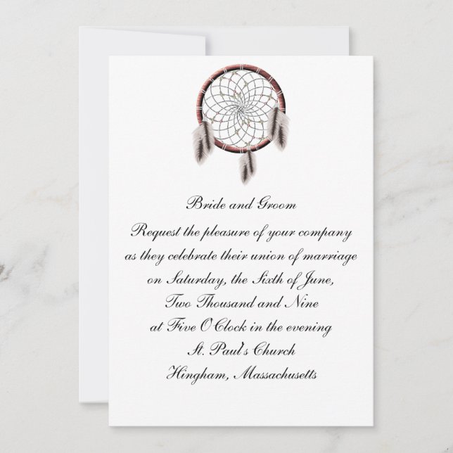 KRW Dreamcatcher Custom Wedding Einladung (Vorderseite)