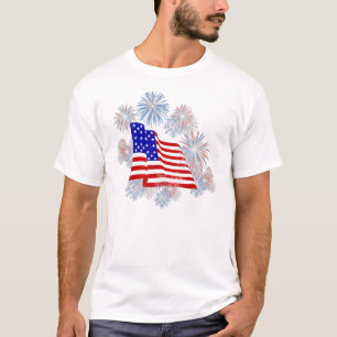 KRW-Feuerwerk-Flaggen-patriotischer T - Shirt