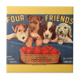 KRW Four Friends Vintage Tomatenkistenetikett Fliese