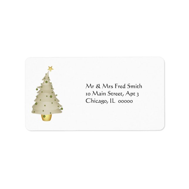KRW Fun Little Xmas Tree Holiday Address Label Adressaufkleber (Vorne)
