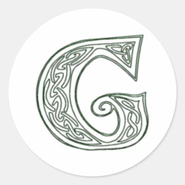 KRW - G - keltisches Monogramm - Siegel Runder Aufkleber (Vorderseite)
