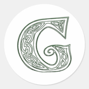 KRW - G - keltisches Monogramm - Siegel Runder Aufkleber