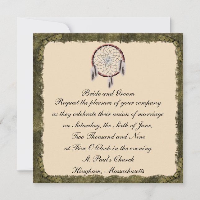 KRW Gerahmt Dreamcatcher Custom Wedding Einladung (Vorderseite)