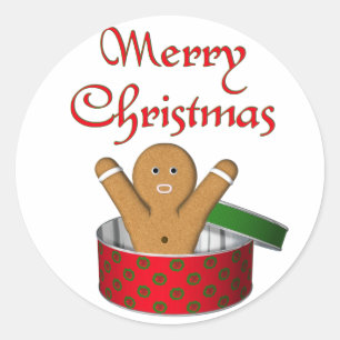 KRW Gingerbread Überraschung Weihnachten Runder Aufkleber
