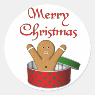 KRW Gingerbread Überraschung Weihnachten Runder Aufkleber
