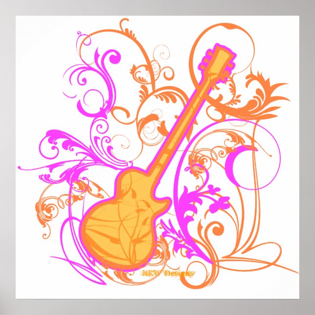 KRW Girl's Rock Guitar Grunge Poster (Vorne)