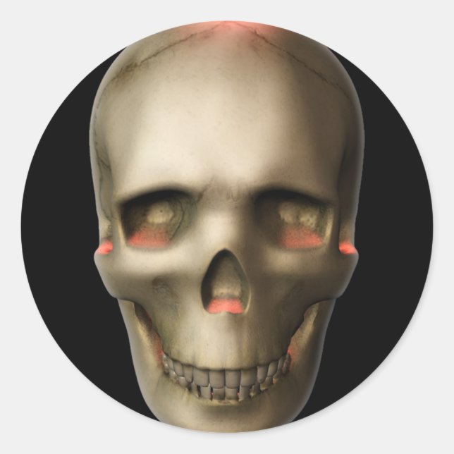 KRW Glows Skull Halloween Runder Aufkleber (Vorderseite)